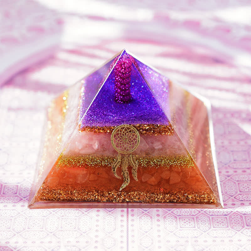 Olivenorma "Love and Beauty" Rose Quartz Sun Stone Orgone Pyramid - image 5