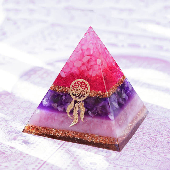 Olivenorma "Cupid's Dance" Rose Quartz Amethyst Lepidolite Orgone Pyramid - image 4