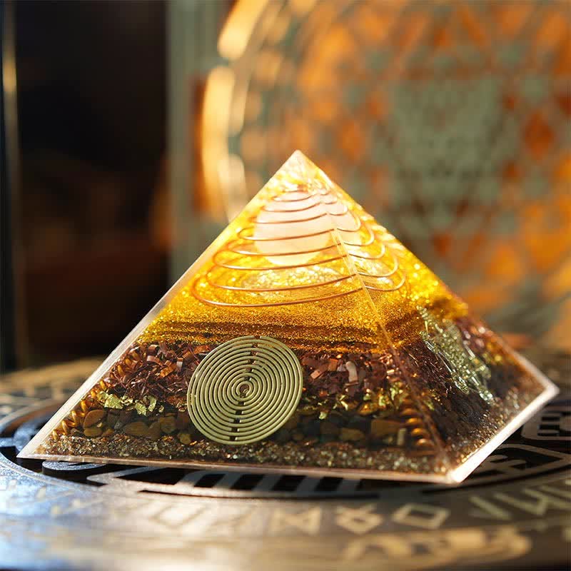 Olivenorma "Light of Fortune" Natural Stone Orgone Pyramid - image 4