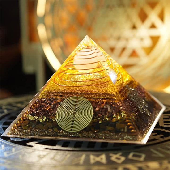 Olivenorma "Light of Fortune" Natural Stone Orgone Pyramid - 31cm - image 0
