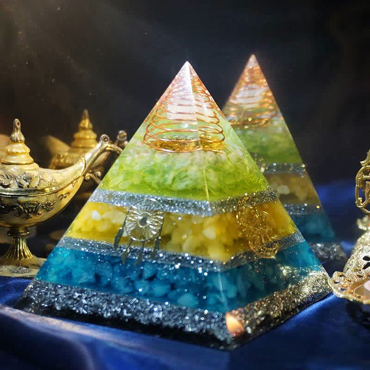 Olivenorma "Healing Dreams" Natural Stone Orgone Pyramid - 10cm*11cm - image 1
