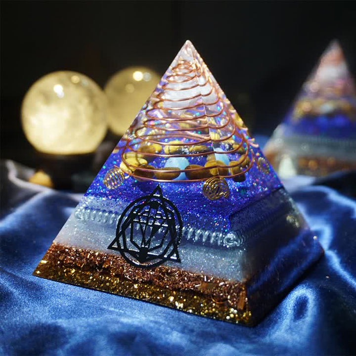 Olivenorma "Interstellar Secret" Natural Stone Orgone Pyramid - 8cm*9.5cm - image 1