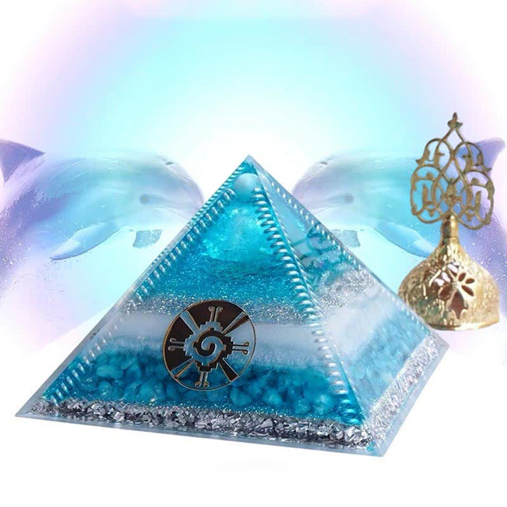 Olivenorma "Atlantis" Aquamarine Orgone Pyramid - image 2