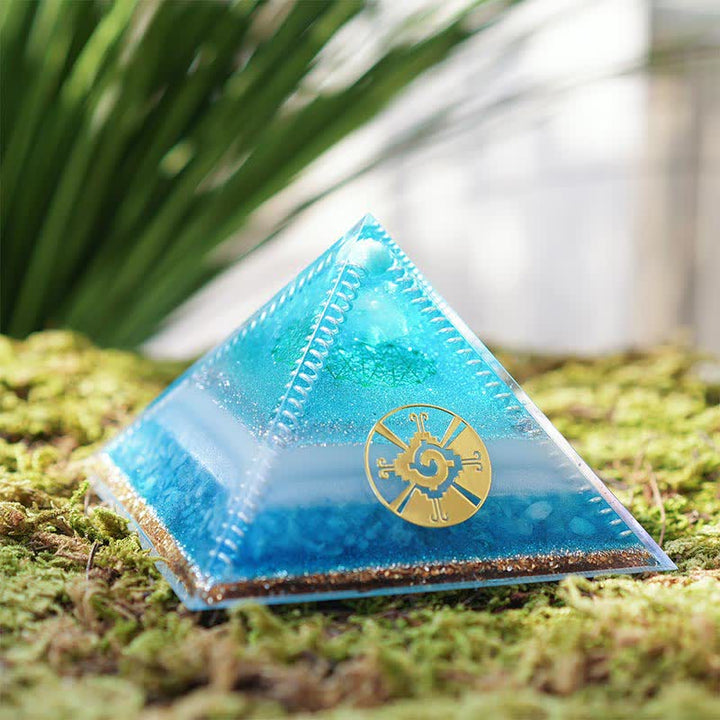Olivenorma "Atlantis" Aquamarine Orgone Pyramid - image 1