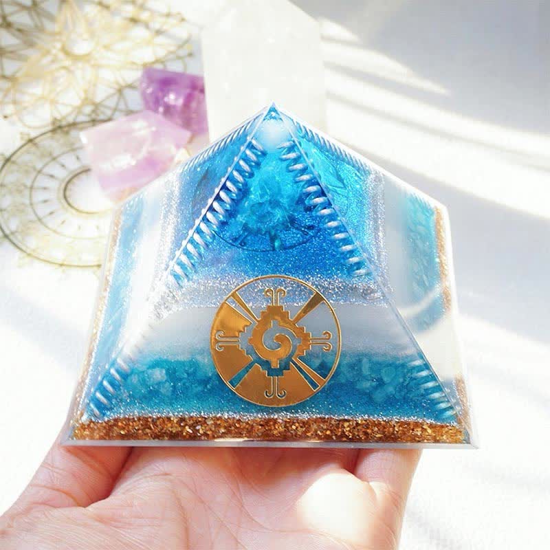 Olivenorma "Atlantis" Aquamarine Orgone Pyramid - image 3