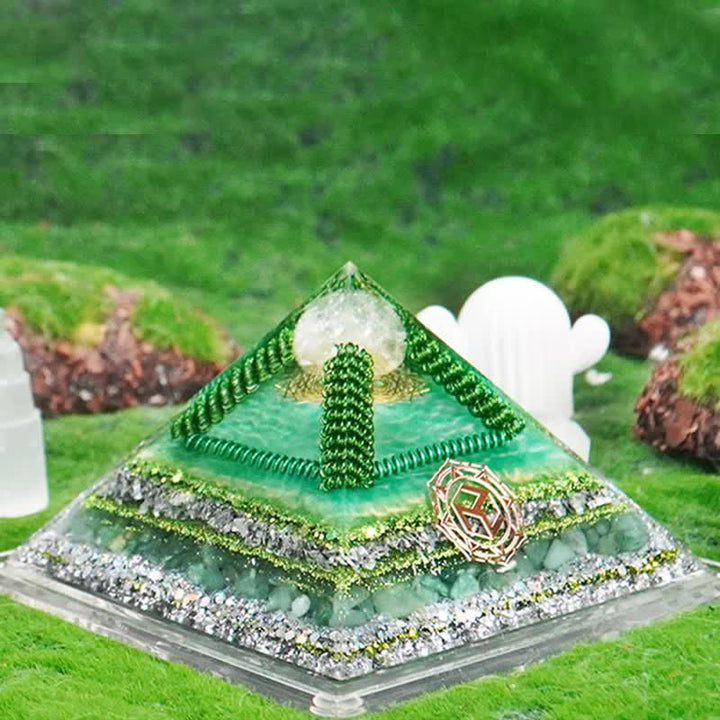 Olivenorma Healing Multifunctional Natural Stone Orgone Pyramid - Green Aventurine - image 0