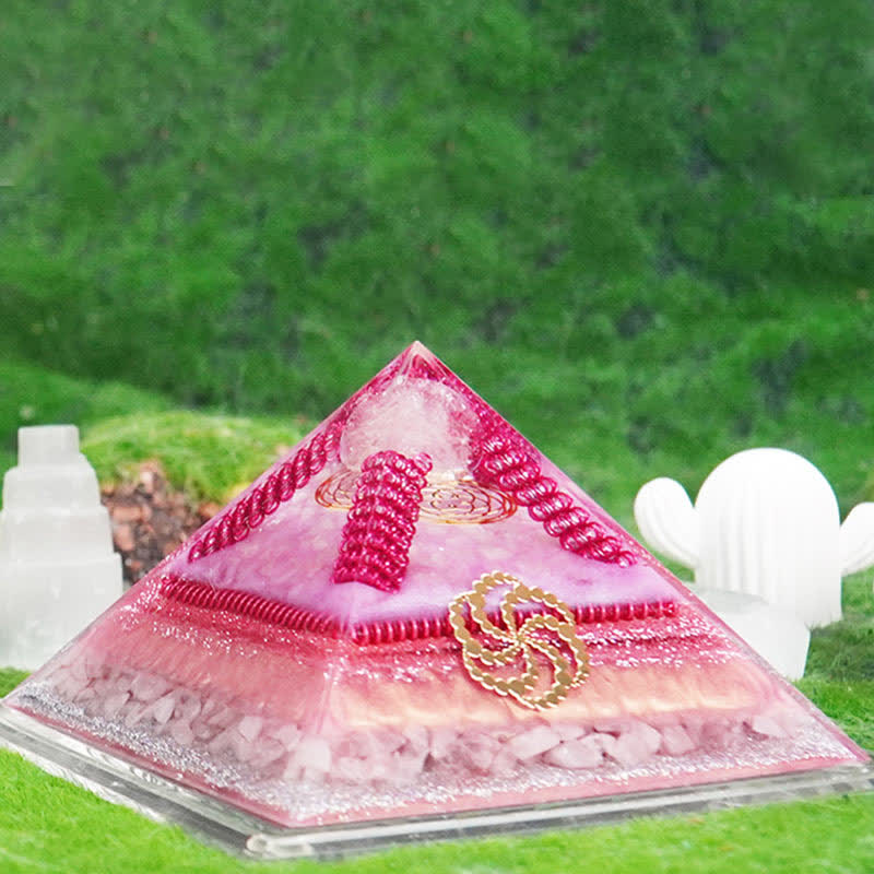 Olivenorma Healing Multifunctional Natural Stone Orgone Pyramid - Rose Quartz - image 8