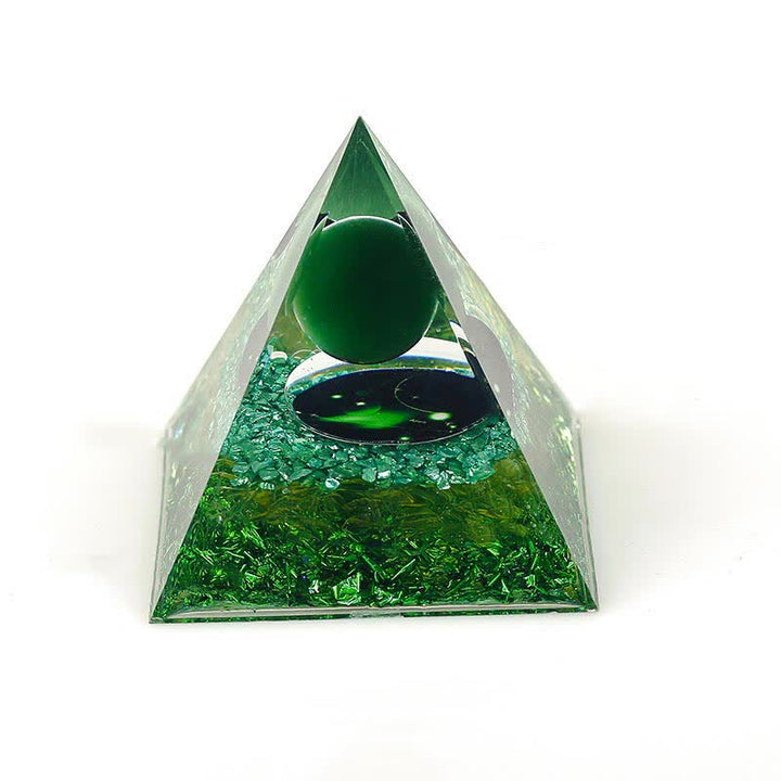 Olivenorma 6cm Natural Stone Constellation Orgone Pyramid - Aries & Green Cat's Eye Stone - image 1