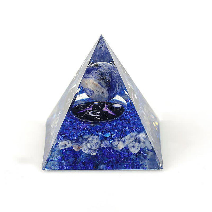 Olivenorma 6cm Natural Stone Constellation Orgone Pyramid - Gemini & Blue Sodalite - image 5