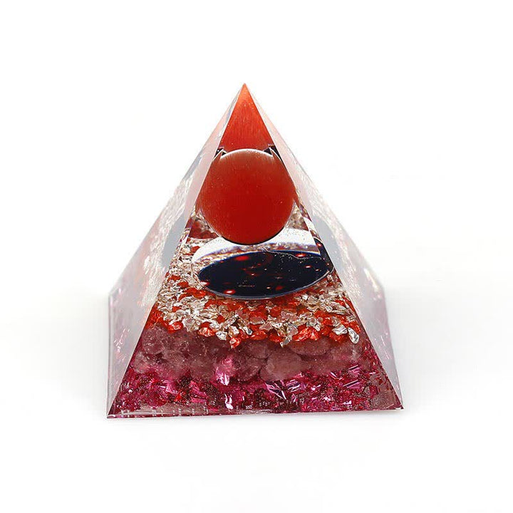 Olivenorma 6cm Natural Stone Constellation Orgone Pyramid - Cancer & Strawberry Quartz - image 7