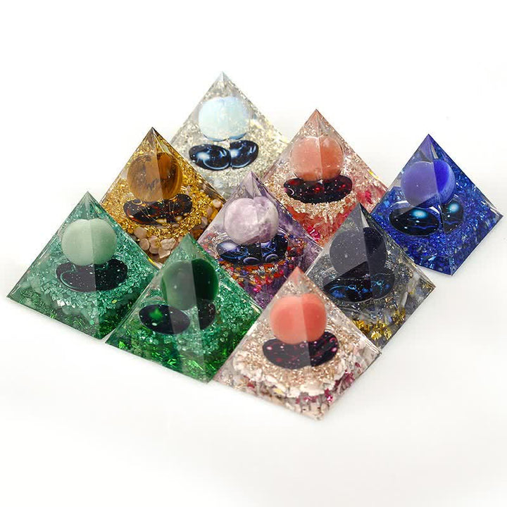 Olivenorma 6cm Natural Stone Constellation Orgone Pyramid - image 25