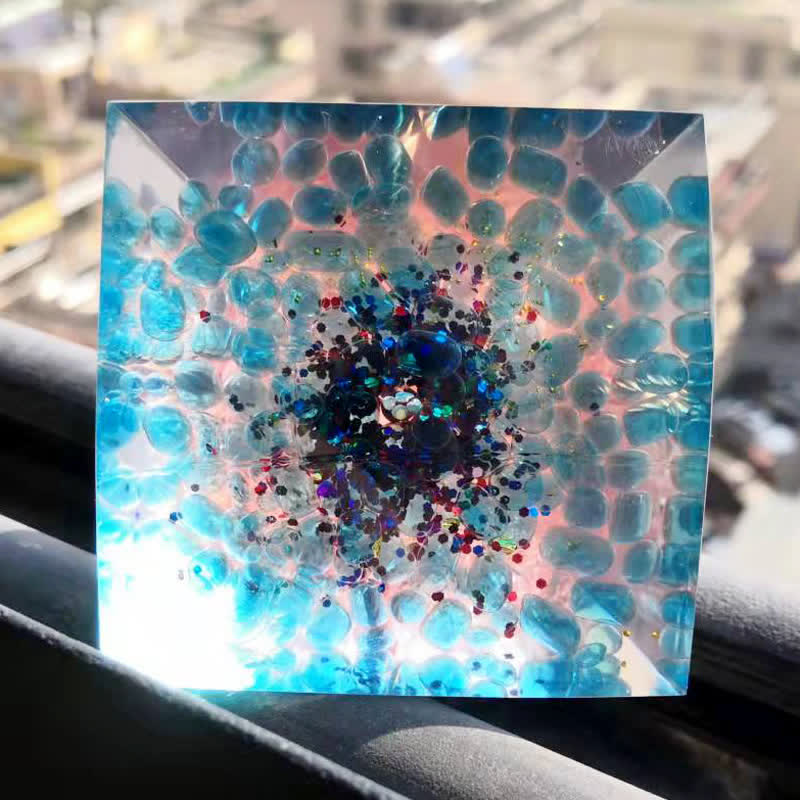 Olivenorma Tree of Life Rose Quartz Aquamarine Orgone Pyramid - image 4