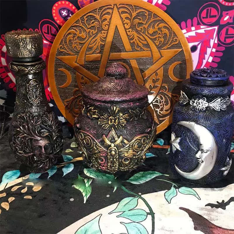 Olivenorma Resin Butterfly Moon Goddess Bottle Ornament Wicca Decoration - Butterfly - image 0