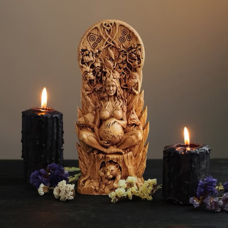 Olivenorma Gaia Goddess Statue Resin Pagan Decoration - 24cm*10cm*5cm - image 0