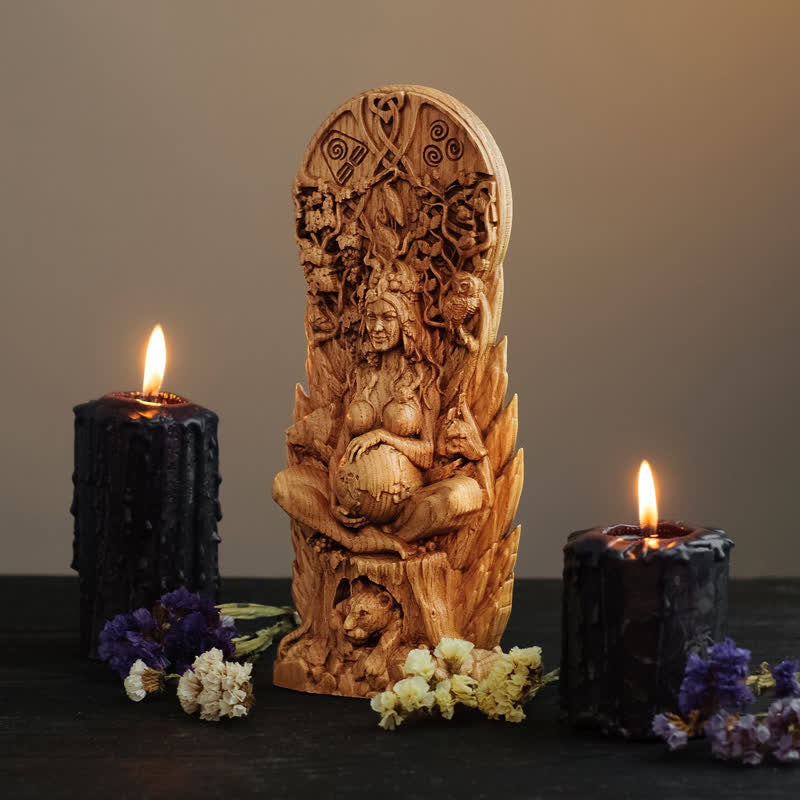 Olivenorma Gaia Goddess Statue Resin Pagan Decoration - image 3