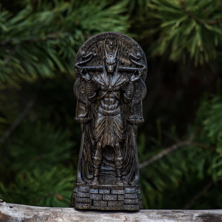 Olivenorma Wooden Carved Egyptian God Anubis Statue Pagan Decoration - image 1
