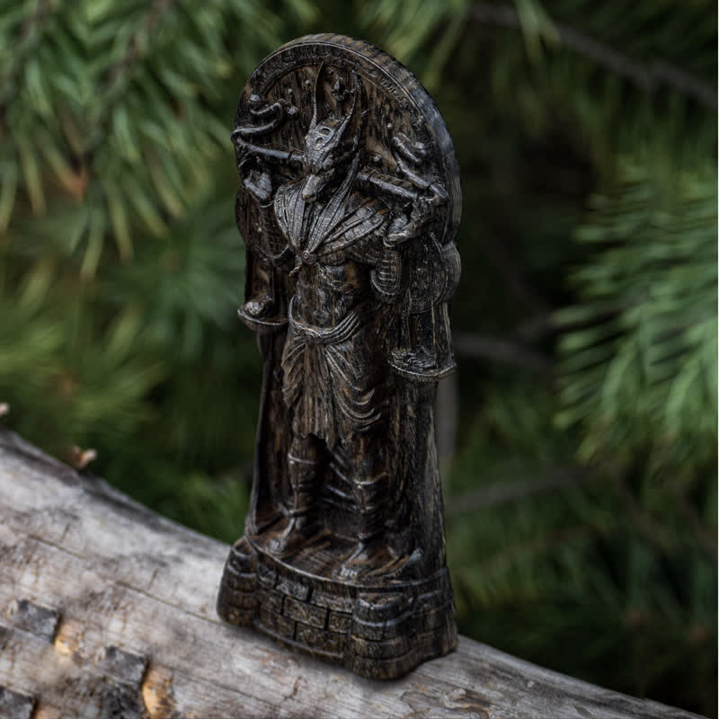 Olivenorma Wooden Carved Egyptian God Anubis Statue Pagan Decoration - image 3