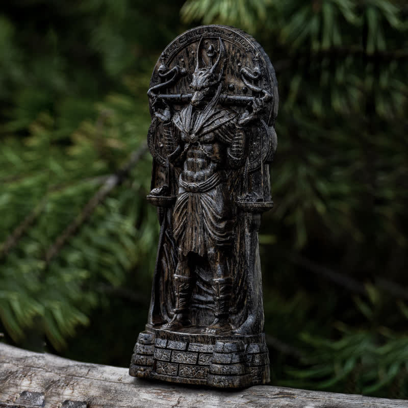 Olivenorma Wooden Carved Egyptian God Anubis Statue Pagan Decoration - image 4