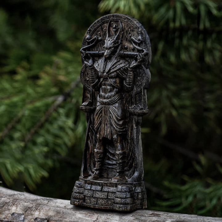 Olivenorma Wooden Carved Egyptian God Anubis Statue Pagan Decoration - image 4