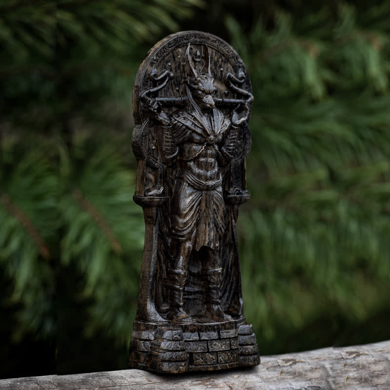 Olivenorma Wooden Carved Egyptian God Anubis Statue Pagan Decoration - image 5