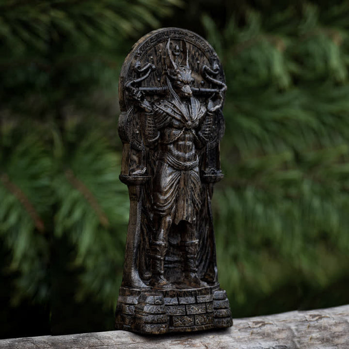 Olivenorma Wooden Carved Egyptian God Anubis Statue Pagan Decoration - image 5