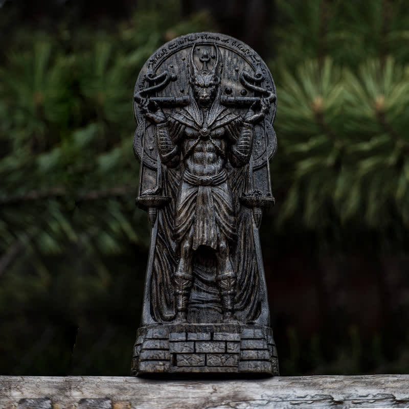 Olivenorma Wooden Carved Egyptian God Anubis Statue Pagan Decoration - image 6