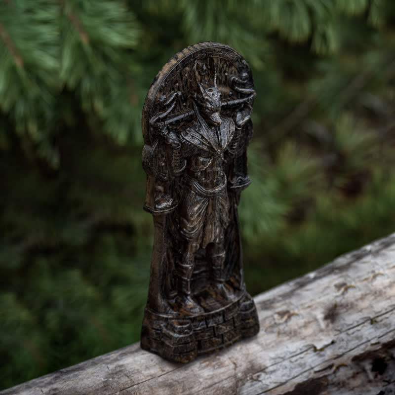 Olivenorma Wooden Carved Egyptian God Anubis Statue Pagan Decoration - image 7