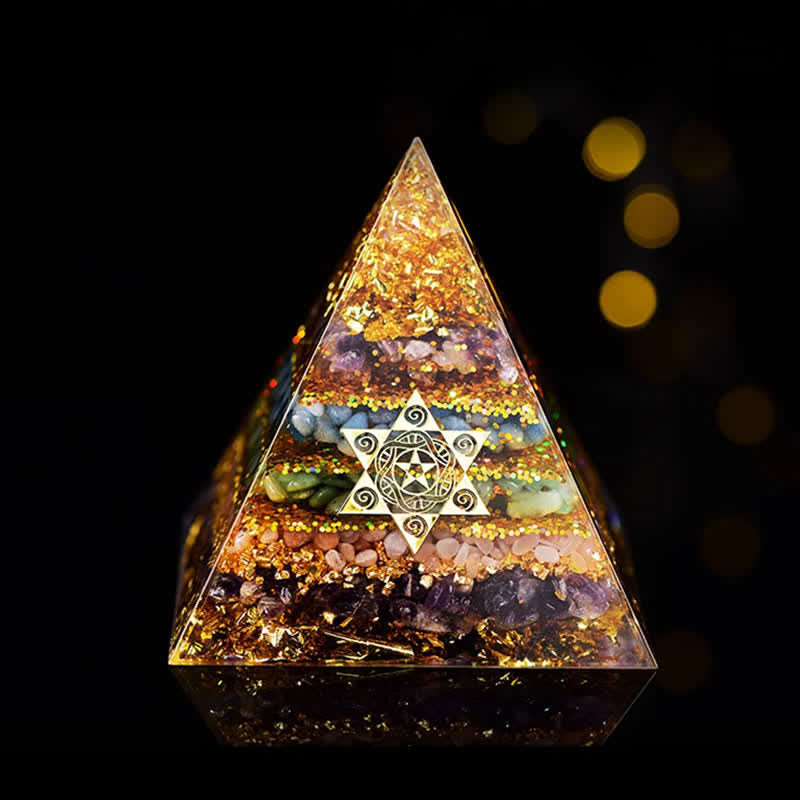 Olivenorma Natural Stone Metatron's Cube Orgone Pyramid - image 1