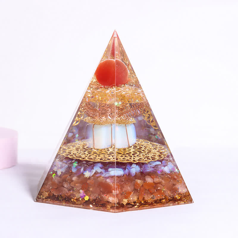 Olivenorma Good Luck Natural Stone Hexagonal Orgone Pyramid - Good Luck! - image 8