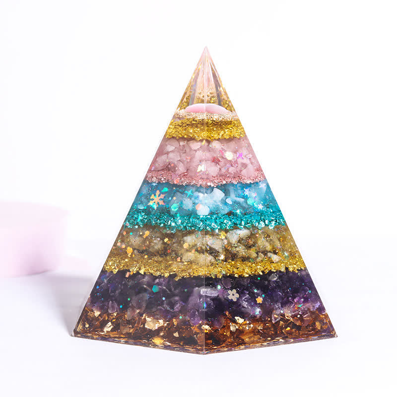 Olivenorma Good Luck Natural Stone Hexagonal Orgone Pyramid - All-round Protection - image 4