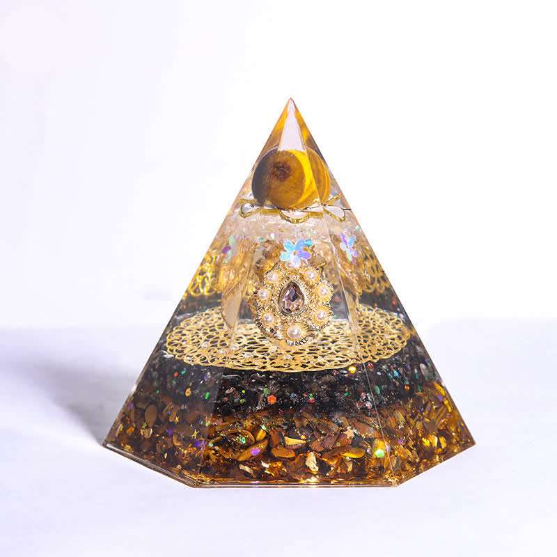 Olivenorma Good Luck Natural Stone Hexagonal Orgone Pyramid - Dissolve The Year Of Life & Smooth And Safe - image 14