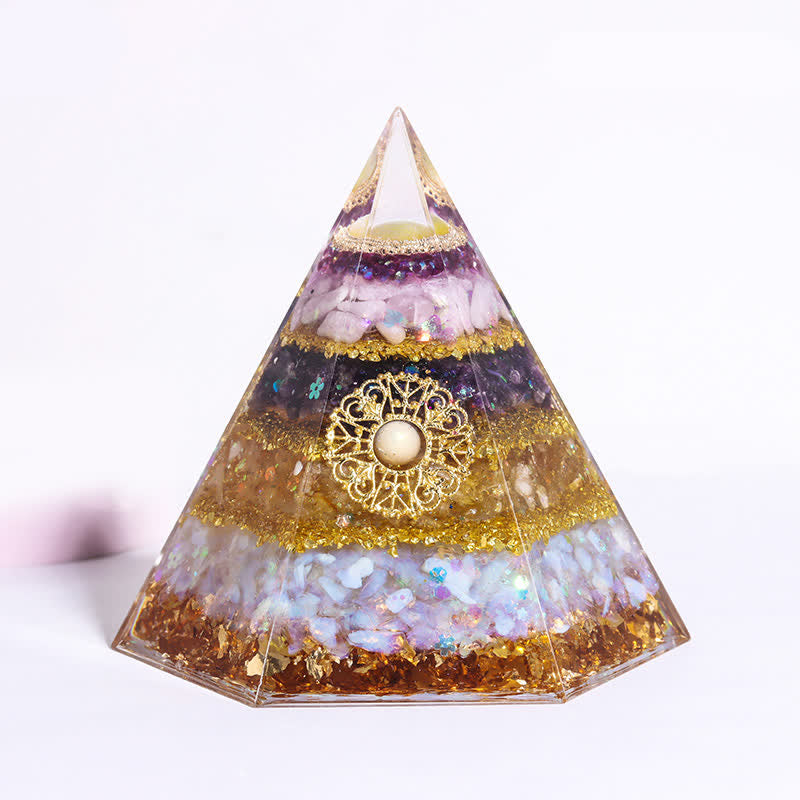 Olivenorma Good Luck Natural Stone Hexagonal Orgone Pyramid - Good Job & Good Luck - image 11