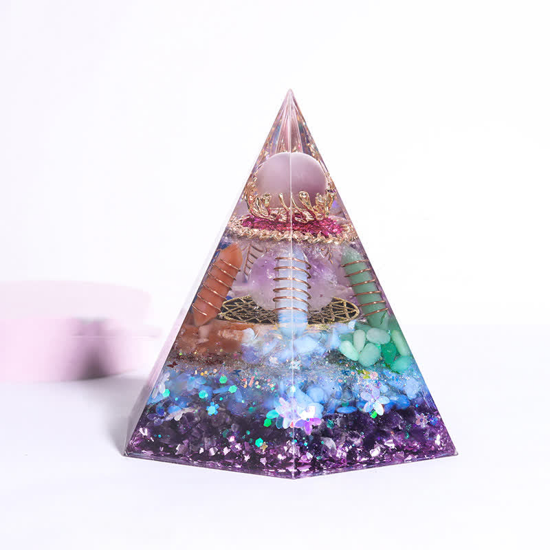 Olivenorma Good Luck Natural Stone Hexagonal Orgone Pyramid - Perfection And Fulfillment - image 9