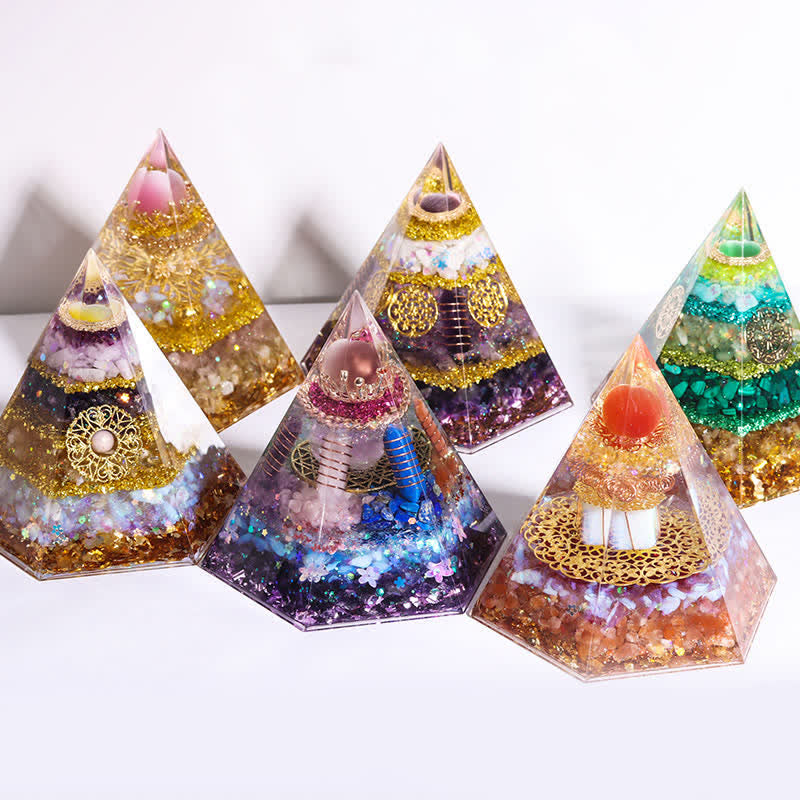 Olivenorma Good Luck Natural Stone Hexagonal Orgone Pyramid - image 18