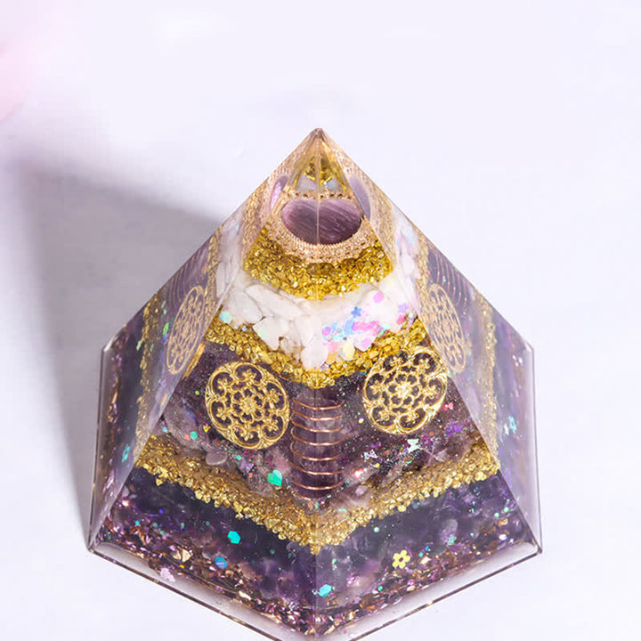 Olivenorma Good Luck Natural Stone Hexagonal Orgone Pyramid - image 26