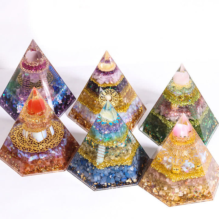 Olivenorma Good Luck Natural Stone Hexagonal Orgone Pyramid - image 19