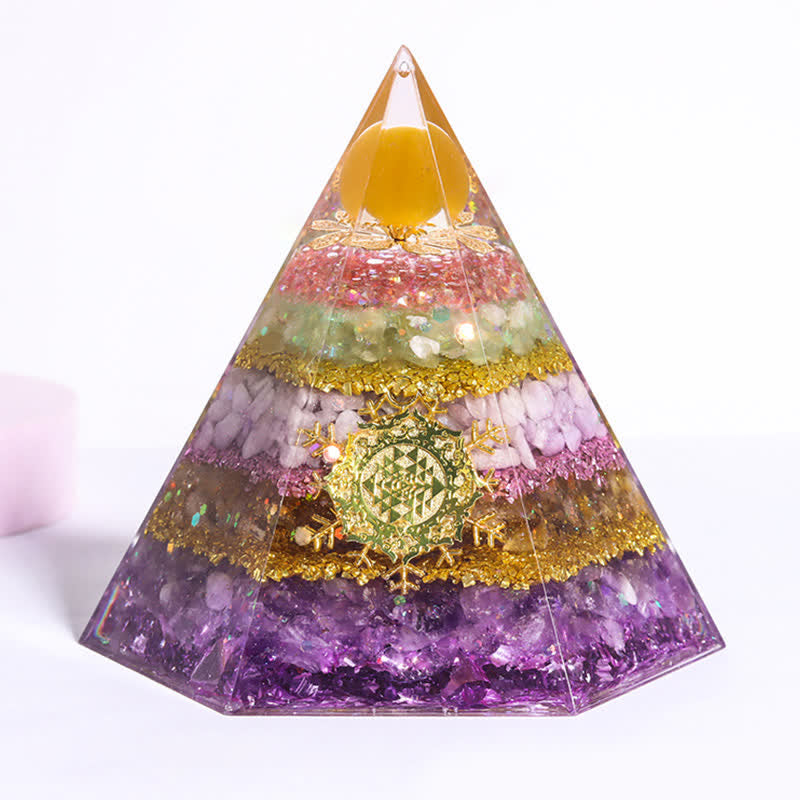 Olivenorma Good Luck Natural Stone Hexagonal Orgone Pyramid - image 25
