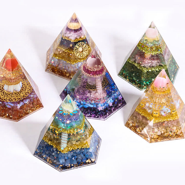 Olivenorma Good Luck Natural Stone Hexagonal Orgone Pyramid - image 15