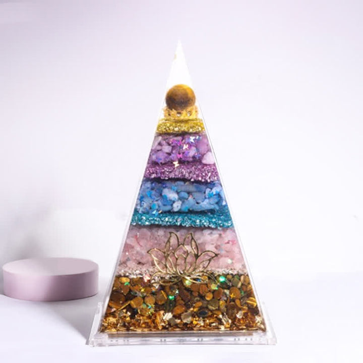 Olivenorma Energy Natural Stone Long Pointed Orgone Pyramid - Inviting Wealth And Prosperity (8cm*6cm) - image 1
