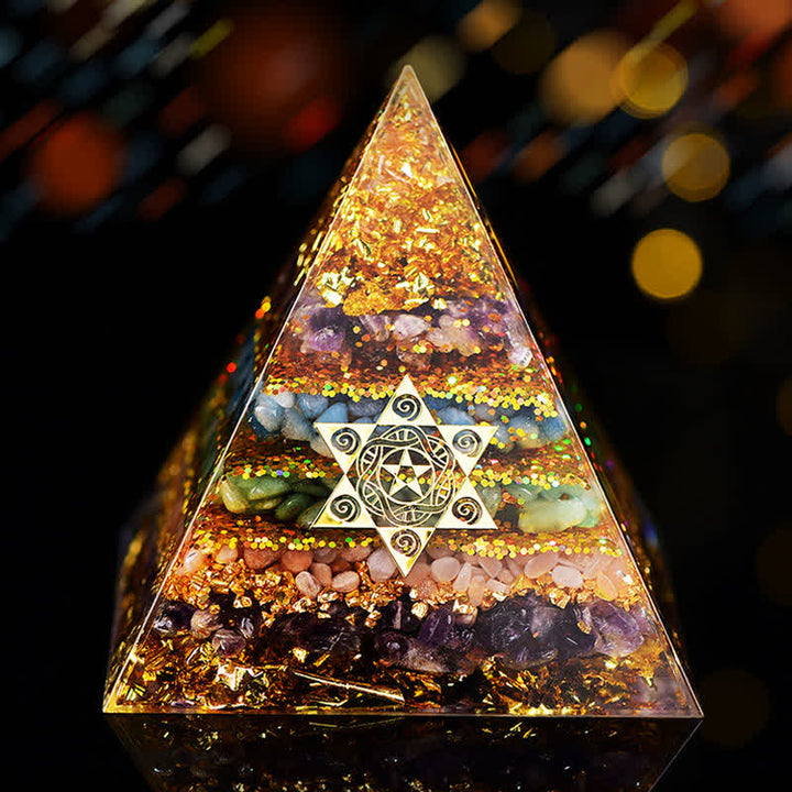 Olivenorma All-Round Protection - Four Types of Stones Orgone Pyramid - 20cm*20cm - image 0