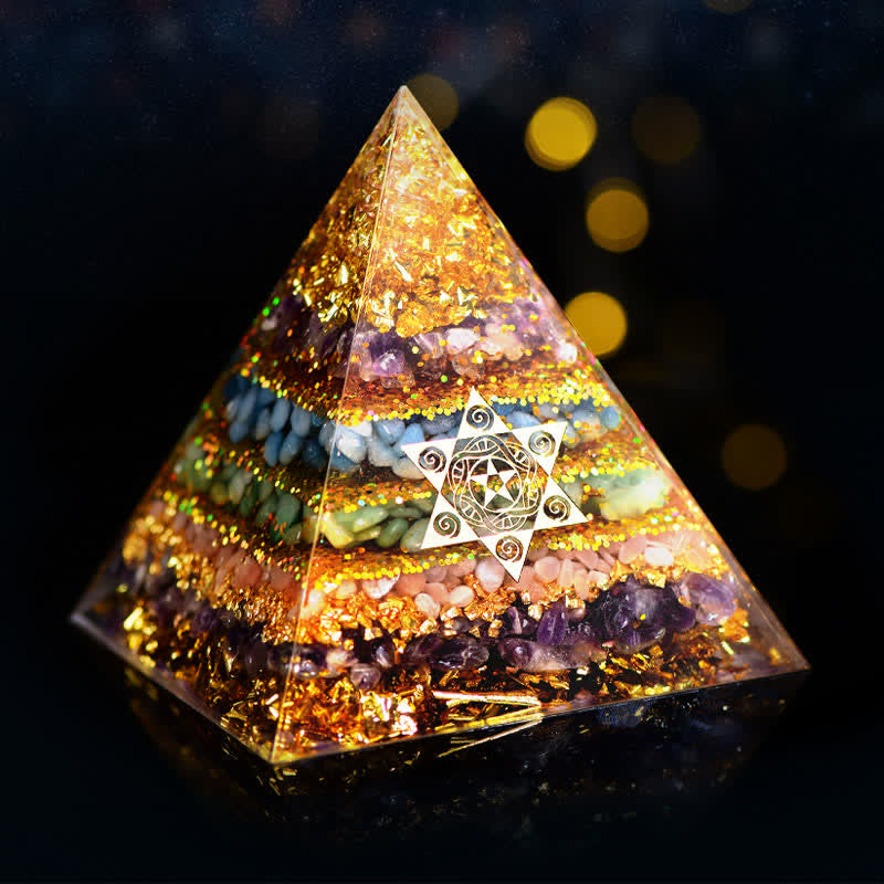 Olivenorma All-Round Protection - Four Types of Stones Orgone Pyramid - image 1