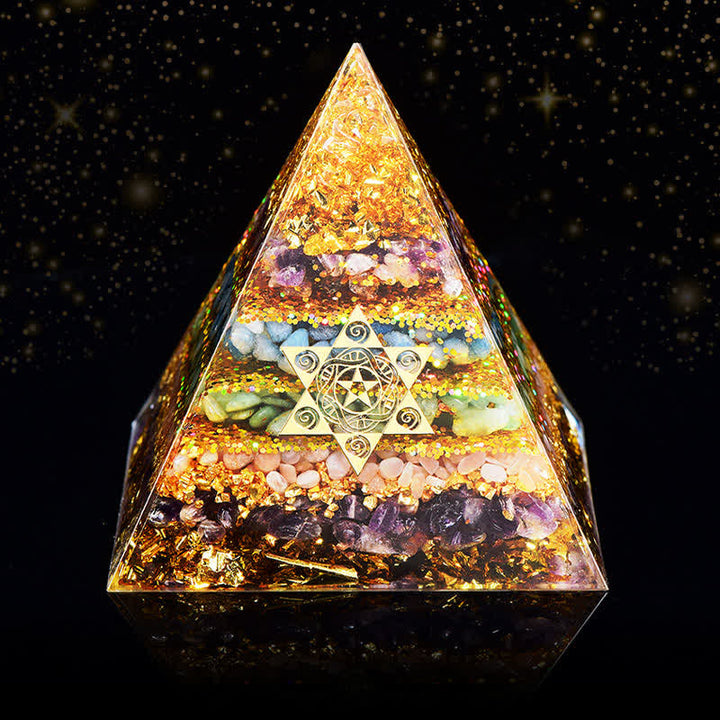 Olivenorma All-Round Protection - Four Types of Stones Orgone Pyramid - image 2