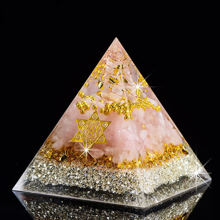 Olivenorma Meet Love-Rose Quartz Orgone Pyramid - Love Sweet - 20cm*20cm - image 0