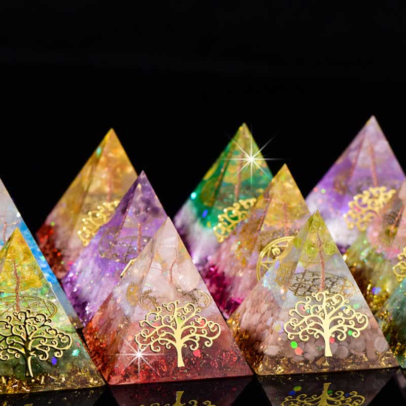 Olivenorma 6cm Tree Of Life Natural Stone Orgone Pyramid - image 36