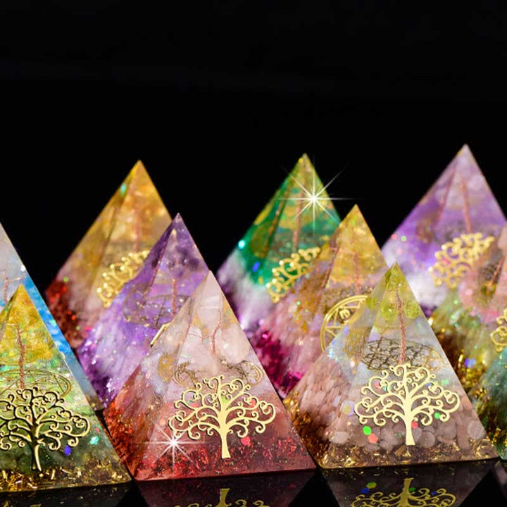 Olivenorma 6cm Tree Of Life Natural Stone Orgone Pyramid - image 36