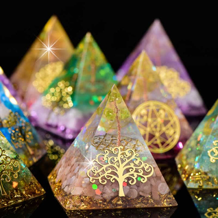 Olivenorma 6cm Tree Of Life Natural Stone Orgone Pyramid - image 18