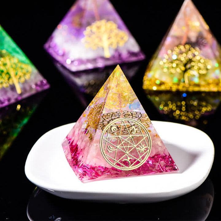 Olivenorma 6cm Tree Of Life Natural Stone Orgone Pyramid - image 0