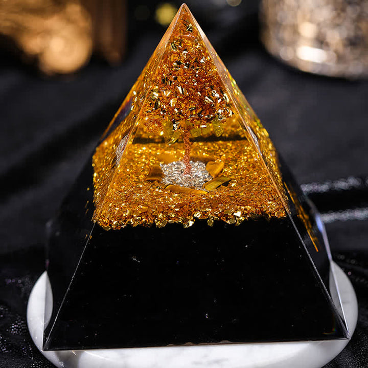 Olivenorma "House Guardian" Tiger Eye Obsidian Orgone Pyramid - image 5