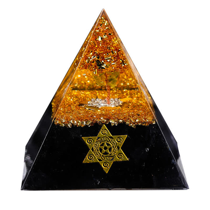 Olivenorma "House Guardian" Tiger Eye Obsidian Orgone Pyramid - image 7