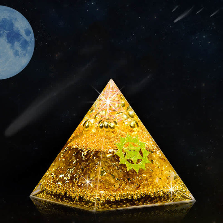 Olivenorma "Wealth Attracting" Citrine Clear Crystal Orgone Pyramid - image 3